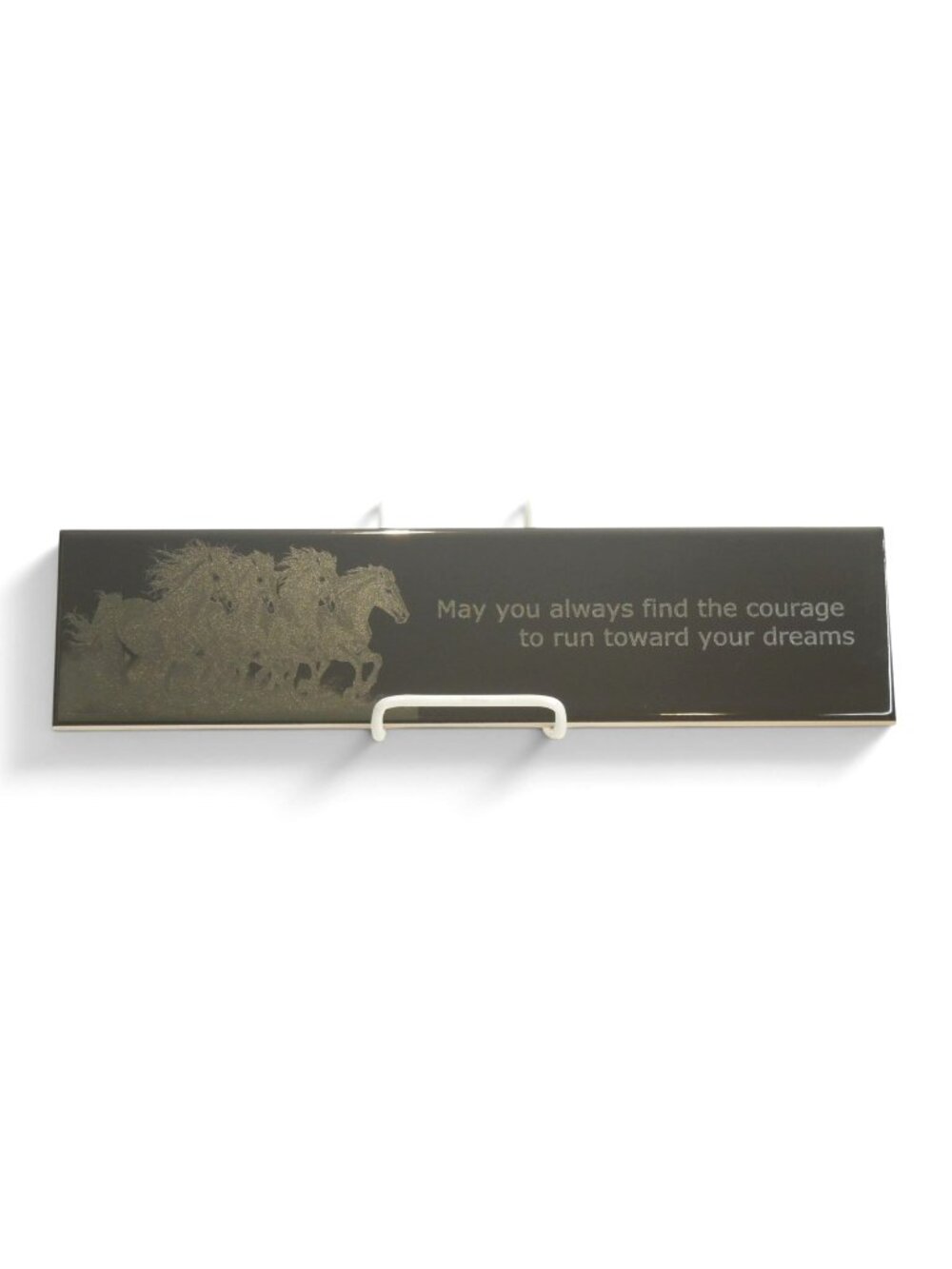 Engraved Ceramic Tile Horse Quote Wall Plaque 16" Motivational Decor